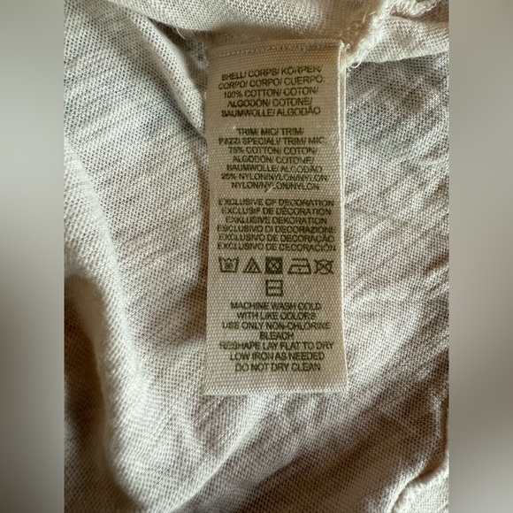 FREE PEOPLE Ivory 3/4 Balloon Sleeve Boho Embroidered raw hem peasant top - Picture 6 of 8